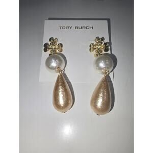 Tory Burch Brutalist Double-Drop Earrings NWOT
